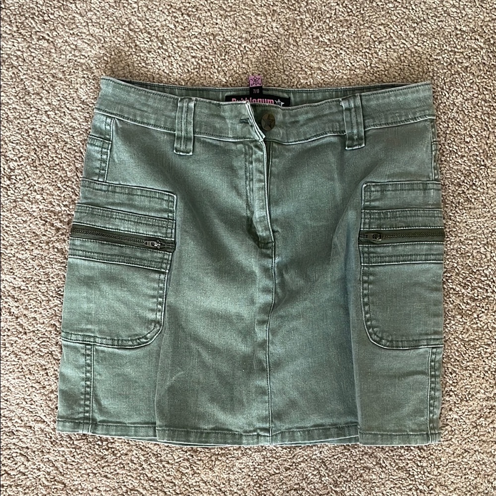 Bubblegum Green Cargo Skirt
